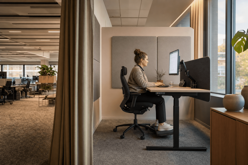 Hoe richt je een stiltewerkplek ergonomisch en geluiddempend in zonder je kantoorruimte volledig te&nbsp;verbouwen?